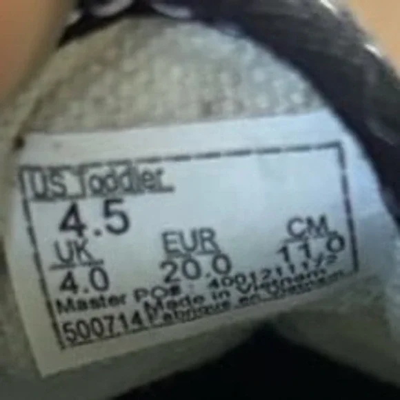 Vans Old Skool V Kids/Toddler Sneaker - Black/ Blue and white size 4.5 - Picture 7 of 7